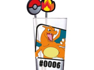 Pokémon Glass Tumbler with Straws Charizard 480ml