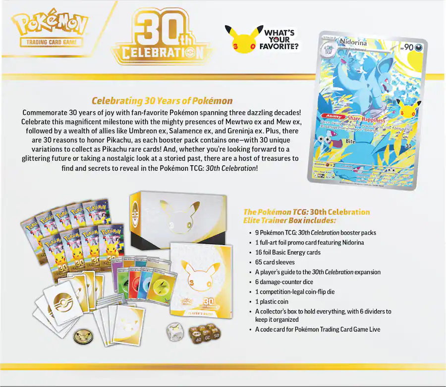 Pokémon TCG 30th Celebration Elite Trainer Box - Image 3