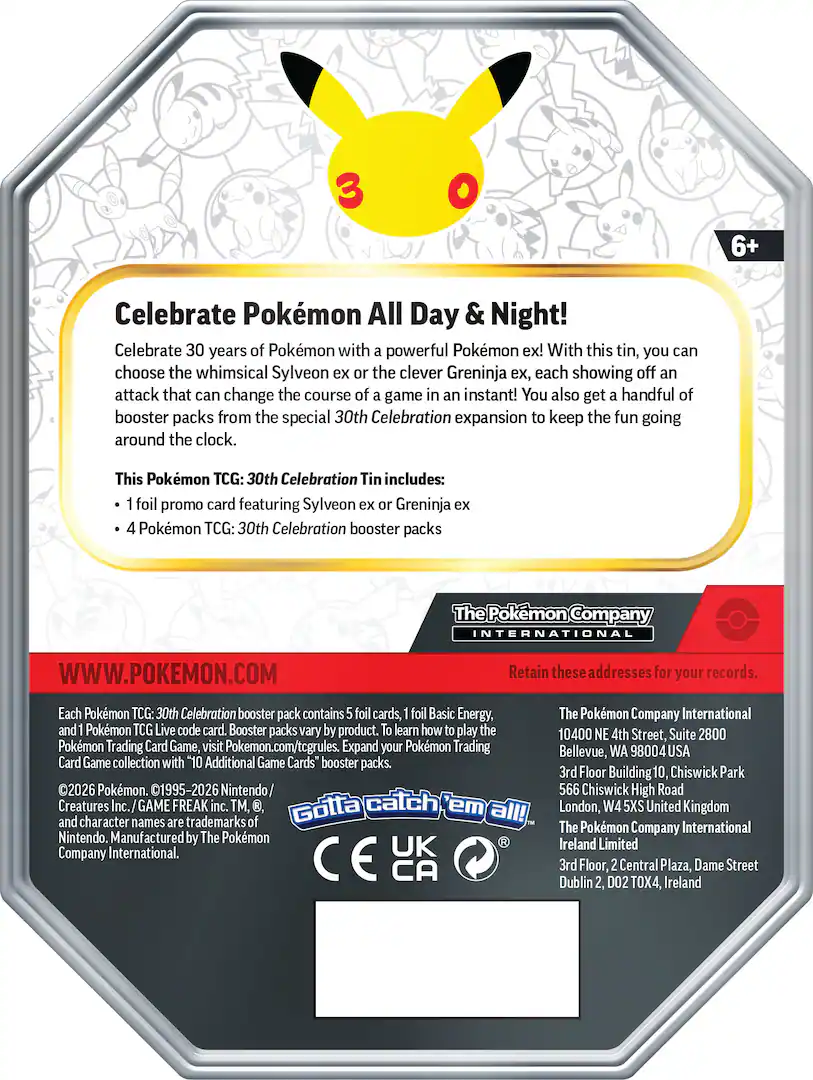 Pokémon TCG 30th Celebration ex Tin - Image 3